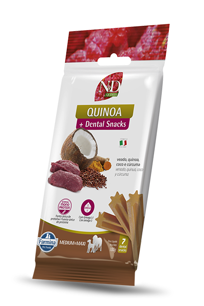 Veado, Quinoa, Coco e Cúrcuma Petiscos Dentais Medium & Maxi